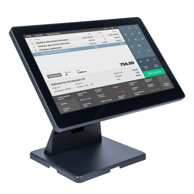 Сенсорный моноблок POSCenter Atlas (15.6", PCAP, AG-J4125, RAM 8Gb, SSD M2 SATA 128Gb, MSR) стенд NS, Windows 10 IoT Embb